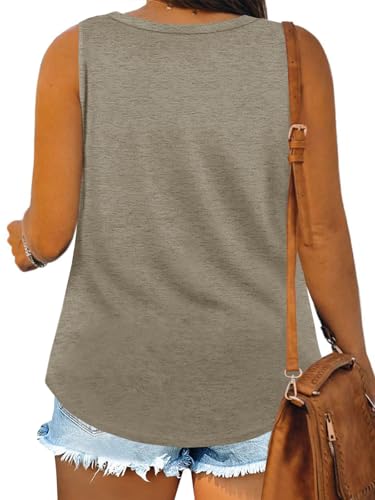 Image of Plus Size Tank Tops for Women Summer Sleeveless Tops Loose Fit Tunic Tanks