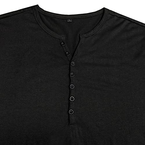 Hatop Button Polo Shirts For Men Casual Short Sleeve Round Neck Summer Solid Color Comfy Tee Shirts #TOP6