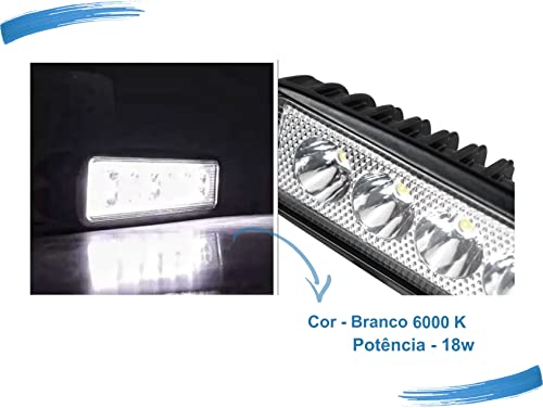 Farol Milha Auxiliar 6 Leds 18w Off Road Moto Carro Gzd118