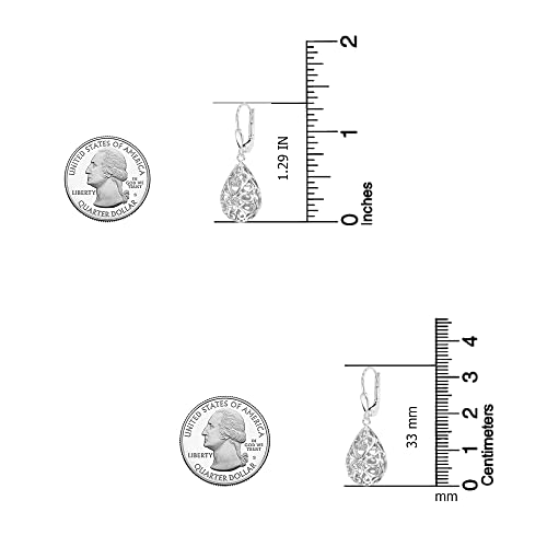 LeCalla Women's Drop & Dangle Earrings | 925 Sterling Silver Leverback Earrings | Lightweight Teardrop Lever Back Drop Dangle Earring for Women4