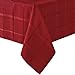 Newbridge 60 x 84 Inch Rectangle Fabric Tablecloth, Elegance Plaid, 100% Polyester, No Iron Soil Resistant Dining Room, Party and Banquet Table Cover, Solid Textured, Scarlet Red