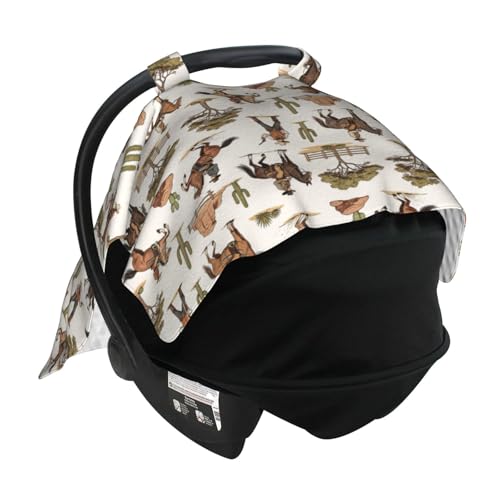 Image of Western Baby Car Seat Canopy Cover Multi Use Nursing Cover for Mom Nursing Covers Newborn Western Shower Gift