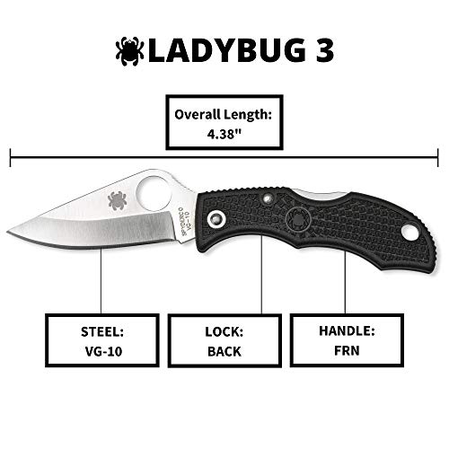 Spyderco Ladybug 3 couteau pliant de poche noir compact - 6