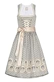 Farbe: Grau Moser Trachten Polyester Midi Dirndl 70er grau Champagner Melania 005290 von Moser, Rocklänge: ca. 70cm, mit Reißverschluss, Größe 46