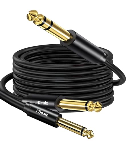 Image of [ 3 Meter ] 6.35mm Stereo to 2 Ports Mono 6.35mm Cable, 1 /4 inch TRS Stereo Y Splitter Insert Cable, Gold Plated Shell 6.35mm 1 /4 inch TRS Male to Dual 6.35mm 1 /4 inch TS Male Mono Cable