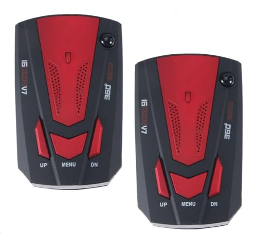 2PCS Radar Detectors for Cars, 360° GPS Speed Police Safe 16 Band Voice Alert,1080p HD Auto Focus Webcam with Microphone (Red)