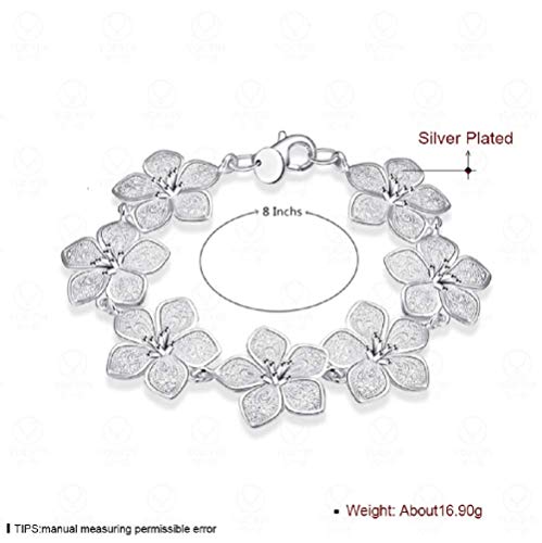 Wenbin 925 sterling silver bracelet simple flower silver lobster clasp bracelet Hawaiian flower bracelet female sterling silver jewelry2