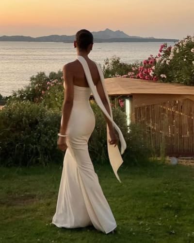 Strapless Long Bridesmaid Dresses with Scarves Mermaid Satin Prom Dress Simple Formal Party Dress2