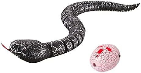 DesignerBox RC Snake, 16" Long Rechargeable Remote Control RC Snake Toy Realistic for Birthday Party Gift Play (Black)