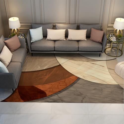 Tapis lavable 140 x 200 cm avec dossier antidérapant et motif abstrait