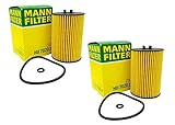Pair Set of 2 Oil Filters Mann HU7020z For Audi A3 VW Beetle Golf Jetta 2.0 L4