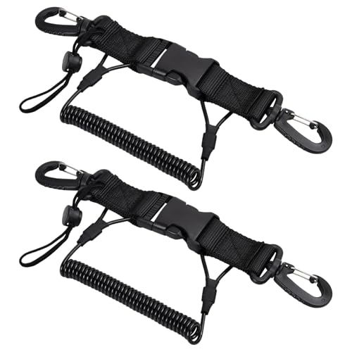 2 Piezas Cuerda de Seguridad para Cámara, Cordón de Buceo con Hebilla, Cable Espiral de Buceo, Buceo Accesorios para Eslingas de Buceo y Escalada