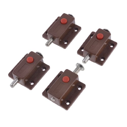 Sourcingmap Gate Cupboard Door Latch Lock Automatic Barrel Bolt Brown 4pcs, 2-inch,4 Pcs
