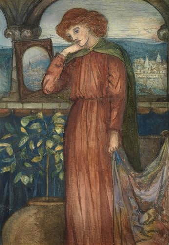 Tableau Toile la Dame de Shalott Rossetti Décoration Murale Salon Élégant