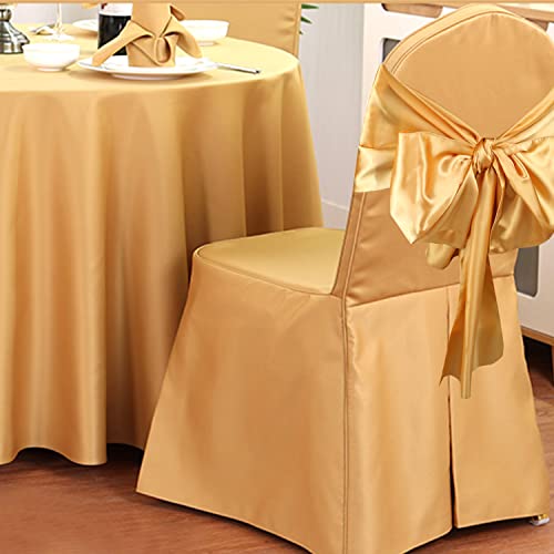 12 Pack 12" X 108" Satin Table Runners, Satin Silk Polyester Gold Table Runner For Party, Wedding Decoration, Gold #TOP6