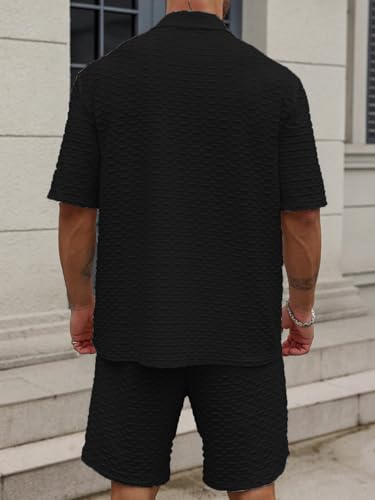 Image of Zilcon Mens Polo Shirt and Shorts Sets Outfits 2 Piece Fashion Summer Tracksuits Casual Short Sleeve Set