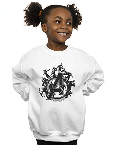 Marvel Girls Avengers Endgame Hero Circle Sweatshirt White 12-13 years