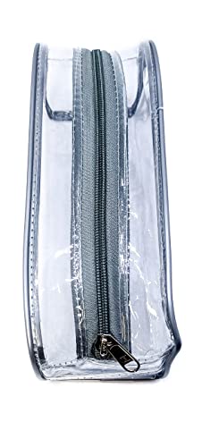 Image of iShine Multipurpose Travel Morning Zipper Pouch for Men and Women Transparent Medium (Pack of 1, Silver)