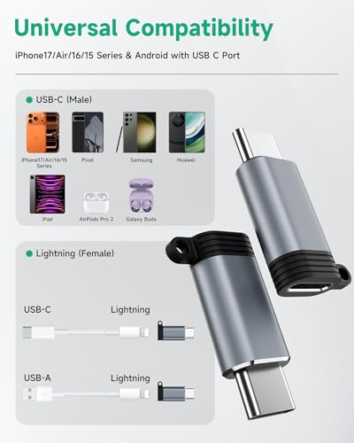 Adaptador Lightning a USB C para aprovechar cables antiguos de iPhone en tu iPad Air 2