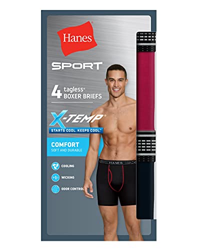 Hanes mens Hanes Ultimate Men's Sport X-temp Comfort Boxer Briefs, 4-pack2