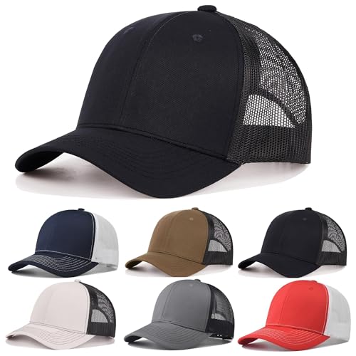 Image of 6Pack Unisex Vintage Washed Cotton Baseball Cap Soft Unconstructed Plain Blank Adjustable Size Dad Hat