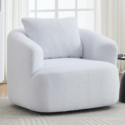 Sillón giratorio peluche blanco compacto miniatura 1
