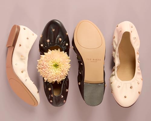 Ted Baker Women's Lottie Leather Studded Ballerina, Off White, 8.5 by Ted Baker - Image 6