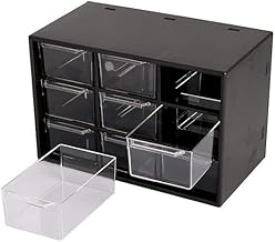 9 Grid Mini Plastic Acrylic Multipurpose Drawer Storage Box for Multi-Layer Jewelry Sundries Organizer Desktop Office Supplies Cabinet- Black