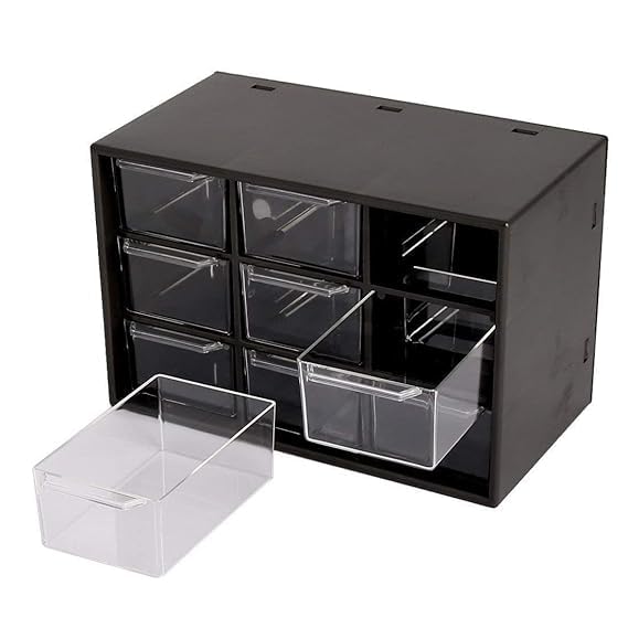 OTISTORES 9 Grid Mini Plastic Acrylic Multipurpose Drawer Storage Box for Multi-Layer Jewelry Sundries Organizer Desktop Office Supplies Cabinet- Black (B0DGTYYLQY) Amazon Price History, Amazon Price Tracker