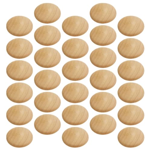 NOLITOY Bouchons en Bois pour Trous de Vis 50 Pièces Diamètre 25 MM X 20 MM Cache-Vis Ronds en Bois Dur Cache-Trous pour Escaliers Meubles et Menuiserie