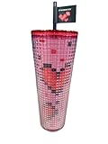 Starbucks 2025 Valentine’s Day Cold Cup with Lid and Straw, 24 oz – Limited Edition Reusable Pink Tumbler