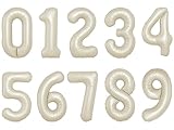 Number Balloons 16 Inch Mylar Foil Number 0-9 Balloons Set for Party Decoration Custom Digital Balloons 10 Pieces Party Supplies (nude)