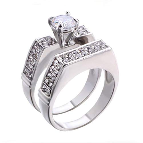 Kshcf Endless Love Matching Couple Rings Full Diamond Ring Engagement Ring Anniversary Ring,57mm