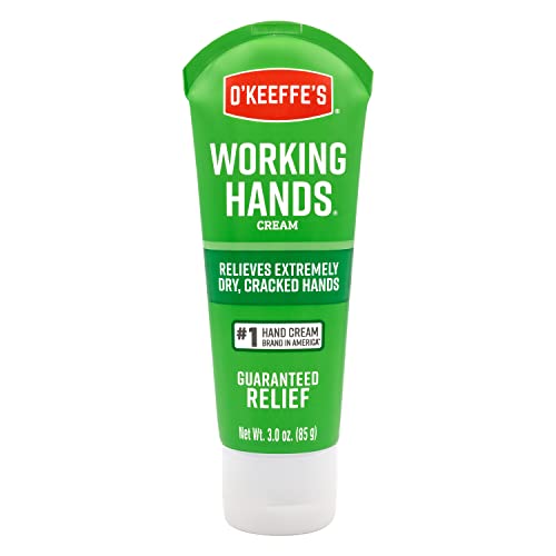 O’Keeffe’s Working Hands Hand Cream for Extreme Dryness – 3 oz Tube (1 Pack) – Repairing Skincare for Cracked, Dry Hands