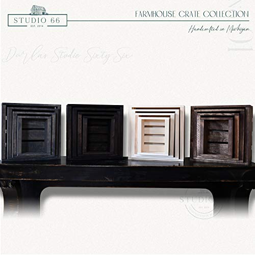 Natural Rustic Wood Crates- Set Of 4 #TOP7
