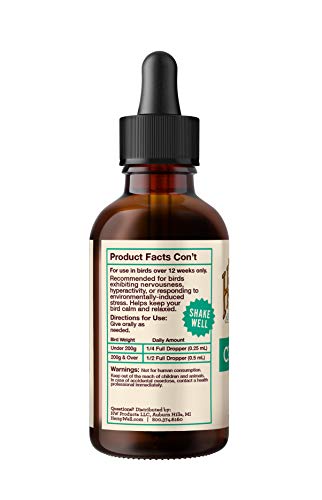 Hemp Well Calm Bird Oil — Relieves Anxiety, Calms And Relaxes Your Bird, Reduces Destructive Behavior, Organically Sourced – 2 Ounces #TOP2