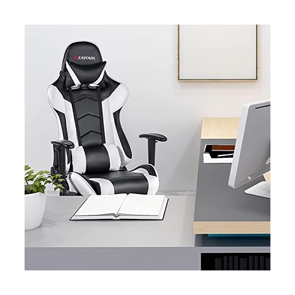 mfavour Ergonomic Gaming Chair with Height Adjustment, Headrest Lumbar Support, E-Sports Swivel Chair for Game Playing and Working - Image 9