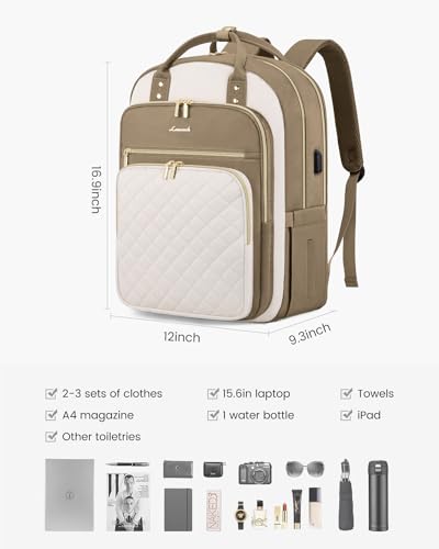 Image of LOVEVOOK Laptop Backpack for Women with Separate Laptop Compartment, 15.6 inch Water Resistant Lightweight Daypacks for College Travel Work Business, Nurse Teacher Computer Bags