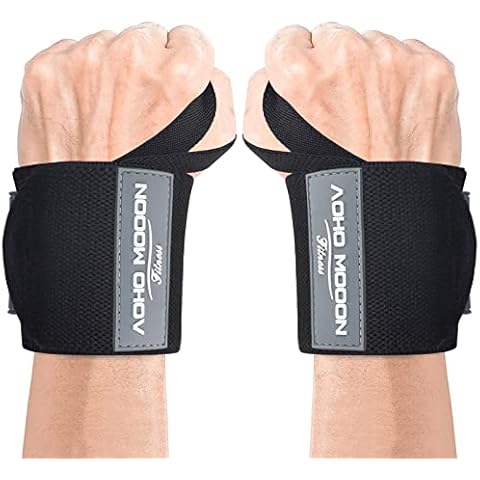 AOHO MOOON 18" Wrist Wraps for Weightlifting(Pair), Lifting Wrist Straps for Bench, Powerlifting & Weight Training, Heavy Duty Support for Working Out Cover