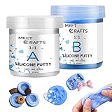 MEETCRAFTS Silicone Putty,400G Silicone Mold Making Kit, Non-Toxic,Strong&Flexible, Easy 1:1 Mixing Ratio for Reusable Silicone Molds, Resin Molds, Soap