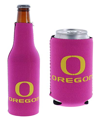 College Team Color Logo Can & Bottle Holder Insulator Beverage Cooler Set