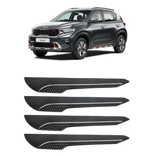 Image of AOSIS-Car Bumper Protector /Bumper Guard for Kia SONET GT Line with Single Chrome Stripe (4-Pcs)