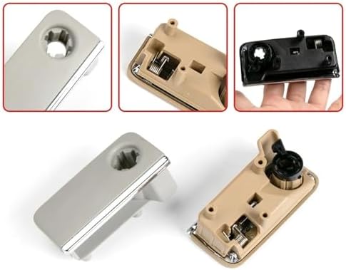 Car Glove Compartment Box Lid Switch Grip Lock Hole Replacement W164 GL ML Class Toolbox Switch Cover Glove Box Handle(Beige)