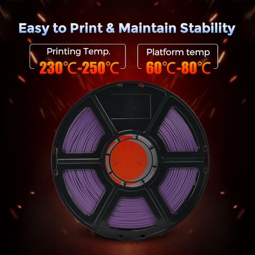Image of FLASHFORGE Carbon Fiber PETG Filament 1.75mm, Carbon Fiber PETG 3D Printer Filament, 1KG Spool Dimensional Accuracy + /- 0.02mm, Lightweight & Heat-Resistant & Moisture Free (Iris Purple)
