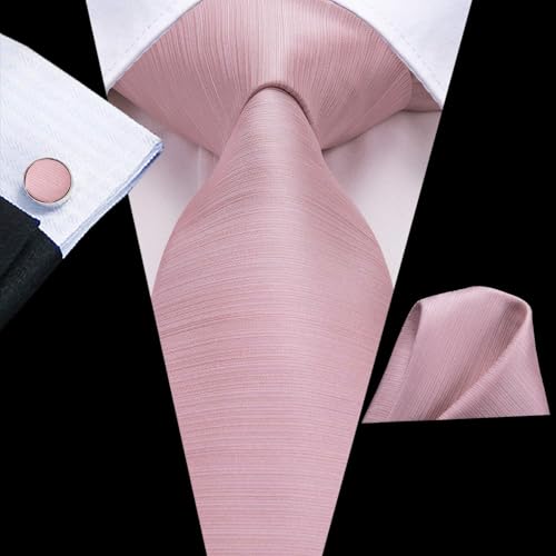 Image of Dubulle Mens Tie and Lapel Pin Paisley Striped Floral Necktie for Men Pocket Square Cufflinks 4PCS Set Wedding Party