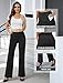 DLOODA Women's Dress Pants Business Casual Stretchy Work Pants High Waisted Pull On Slacks Office Wide Leg Trousers Black