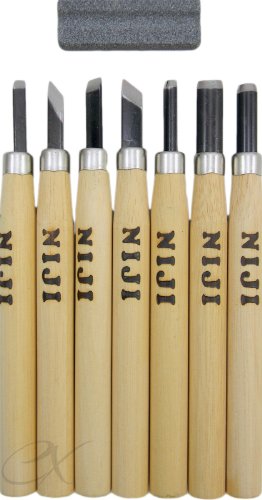 Niji WK7 Wood and Linoleum Cutting Set, Assorted Size, Steel (Pack of 7)
