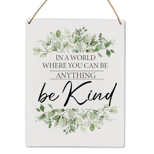 UYIKG Sage Green Eucalyptus Wall Art Decor, Be Kind Motivational ...