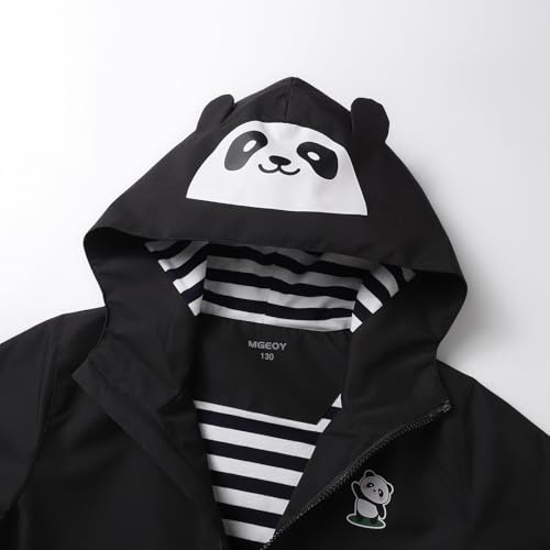 Image of MGEOY Girls Rain Jacket Lightweight Waterproof Hooded Cotton Lined Raincoat Windbreaker for Kids Size 4-12 Years