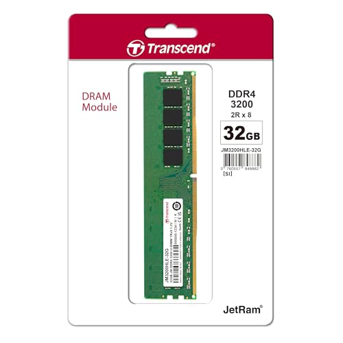 Image of Transcend 32GB DDR4 3200MHz Desktop Memory JM3200HLE - 32G
